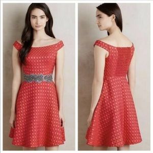 Moulinette Soeurs Off—Shoulder Red Dress